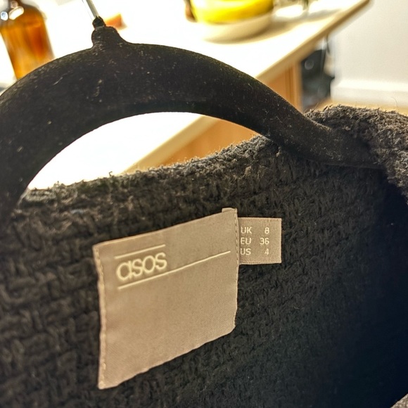 ASOS Textured Black Open Front Jacket - Picture 4 of 4